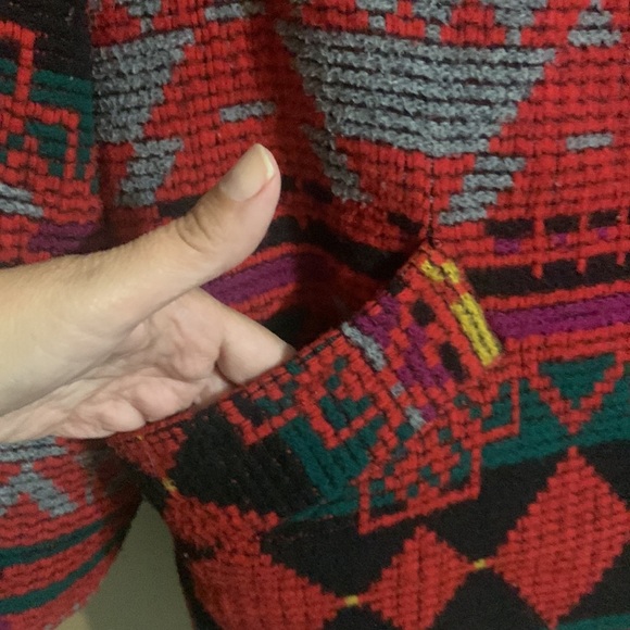 Vintage Circa outdoor living southwest blanket jacket Aztec print 1X - Picture 6 of 10